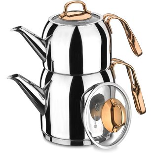 Korkmaz 2.07 Quarts Stainless Steel (18/10) Stovetop Tea Kettle