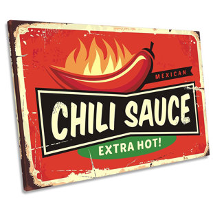 CANVAS GEEKS Hot Chilli Sauce Kitchen - Wrapped Canvas Print