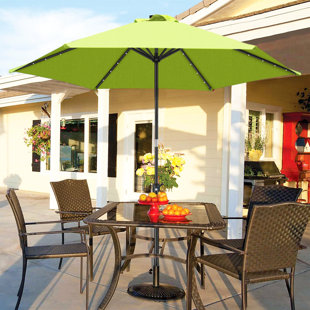 KUTIME 90'' Lighted Tilt Market Umbrella