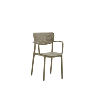 ZANINI MOBILI Sedia Slat Back Stacking Side Chair in Anthracite (Set of 2)