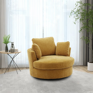 ROSDORF PARK Dahlonega Slipcovered Swivel Barrel Chair