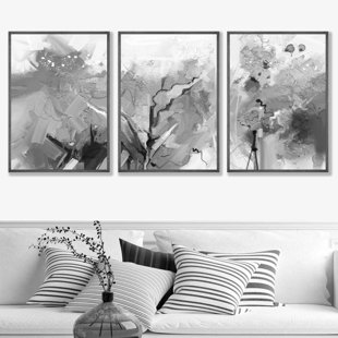 ARTZE WALL ART Lunar Reflections - 3 Piece Single Picture Frame Painting Set