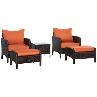 WINSTON PORTER Henriet Rattan Sofa Set