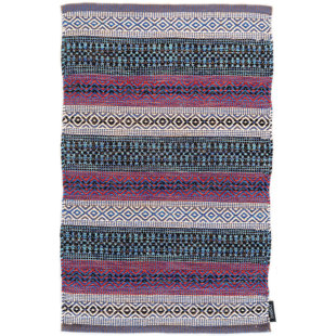 BAKERO Saffron Hand Woven Flatweave Green/Red/Grey Area Rug