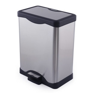 SIMPLYKLEEN Stainless Steel 10.5 Gallon Step on Trash Can