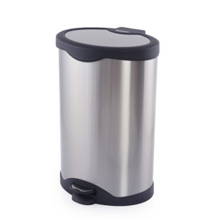 SIMPLYKLEEN Stainless Steel 10.5 Gallon Step on Trash Can