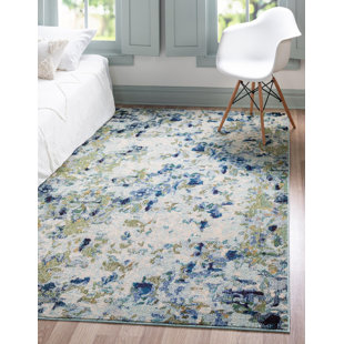 LANGLEY STREET® Hashimoto Abstract Light Blue Indoor Area Rug