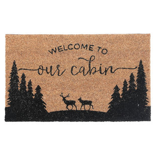 IH CASADÉCOR Coir (Welcome to our cabin) 30" x 18" Non-Slip Indoor Outdoor Door Mat