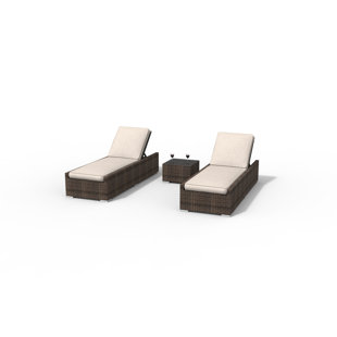 PRIMESTOK Marshallville Outdoor Metal Chaise Lounge - Set of 2 with Table