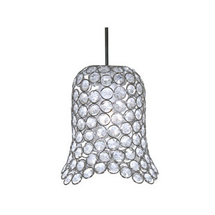 MERCER41 Ireby 21Cm H Glass Bell Pendant Shade ( Screw On ) in Chrome