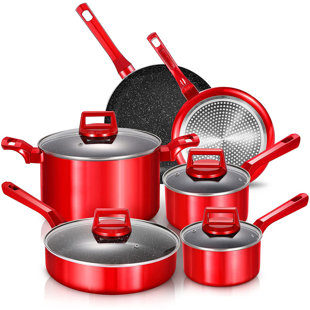 KUTIME 10 - Piece Non-Stick Aluminum Cookware Set