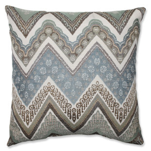 PILLOW PERFECT Cottage Mineral Chevron Reversible Throw Pillow