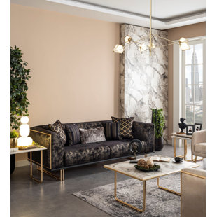 ZELLANO 91'' Slipcovered Velvet Sofa