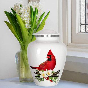 TRUPOINT MEMORIALS Red/White/Green 9.3" Metal Jar