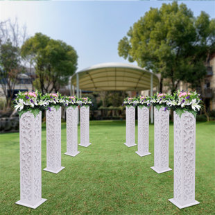 YYBSH Wedding Column Carved Pillar Decoration Flower Stands (Set of 8)