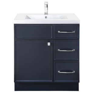 CUTLER KITCHEN AND BATH Manhattan 30'' Single Bathroom Vanity with Cultured Marble Top
