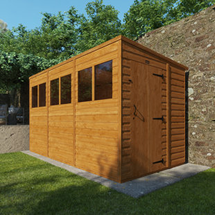 TIGER SHEDS TigerFlex® 6 ft. W x 12 ft. D Solid Wood Shiplap Pent Garden Shed