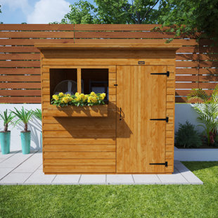 TIGER SHEDS Tiger 7 ft. W x 5 ft. D Solid Wood Shiplap Pent Garden Shed