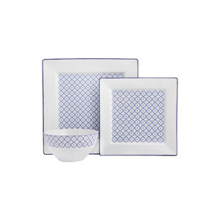PORLAND Blue Passion 3 Piece Dinnerware Set, Service for 1