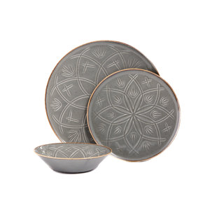 PORLAND Christina 3 Piece Dinnerware Set, Service for 1