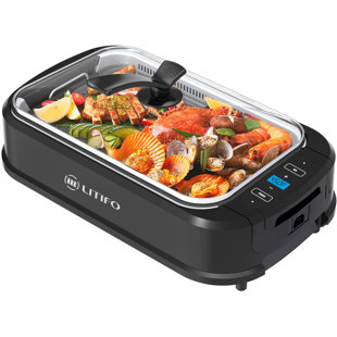 Litifo 18'' Smokeless Ceramic Non Stick Electric Grill with Lid