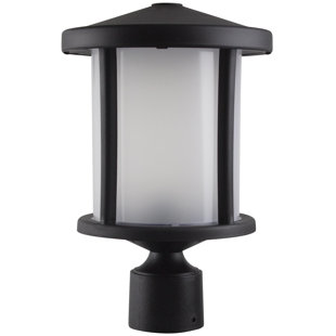 Solus Round Decorative Composite Post Top Outdoor Light Fixture with 3000K LED Lamp with Frost Acrylic Lens, 14" H X 9" W, Ul Listed