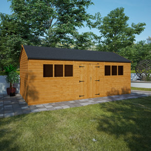 TIGER SHEDS Tiger 20 ft. W x 10 ft. D Solid Wood Shiplap Reverse Apex Garden Shed