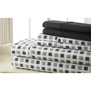 SPIRIT LINEN Microfiber Geometric Sheet Set