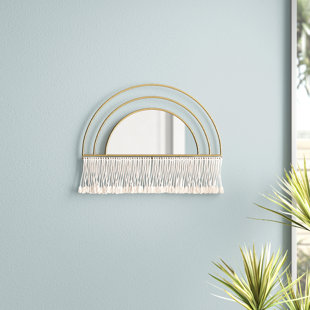 MISTANA™ TEEN Arched Mirrored Wall Decor, Modern Bohemian Style, Crafted with Iron and Mirror - 24" x 0.59" x 17"