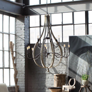 FREDRICK RAMOND Oceane 12 - Light Fabric Dimmable Empire Chandelier