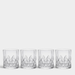 Orrefors Peak 4 - Piece 8oz. Crystal Whiskey Glass Glassware Set (Set of 4)