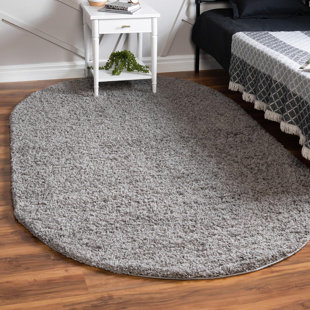 EBERN DESIGNS Santosha Cloud Gray Shag Rug