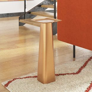 CORRIGAN STUDIO® Sanad 21.5'' Tall Iron Tray Top Pedestal End Table