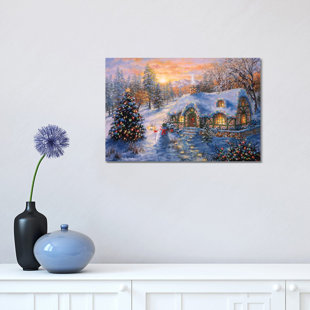 LARK MANOR Christmas Cottage I by Nicky Boehme - Painting on Canvas