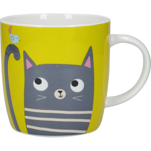 KitchenCraft 425ml Cat China Mug (Set of 4)