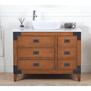 BENTON COLLECTION 42'' Single Bathroom Vanity with Marble Top