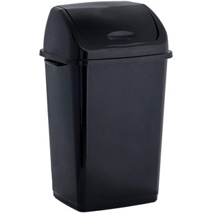 REBRILLIANT Martee Plastic Swing Top Trash Can - 13 Gallons