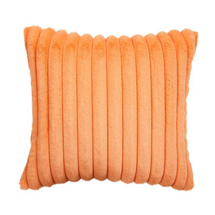 WARISI Faux Fur Lines Striped Faux Fur Reversible Throw Pillow