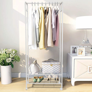 REBRILLIANT Dontrail 27.5'' Metal Rolling Clothing Rack
