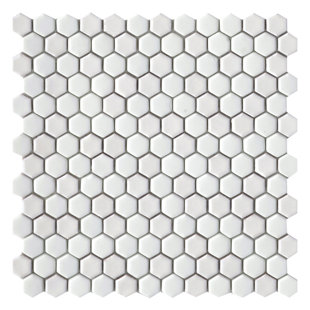 EMSER TILE Confetti II™ 1" x 1" Beveled Glass Honeycomb Mosaic Wall & Floor Tile