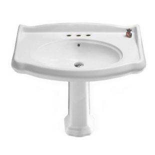 CeraStyle By Nameeks 1837 21.1'' White Ceramic Rectangular Bathroom Sink with Overflow