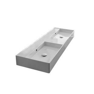 Scarabeo By Nameeks 18'' White Ceramic Rectangular Bathroom Sink with Overflow