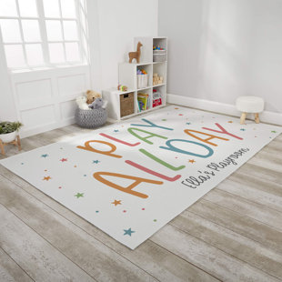 PERSONALIZATION MALL Polka Dots Handwoven White/Brown/Green Area Rug