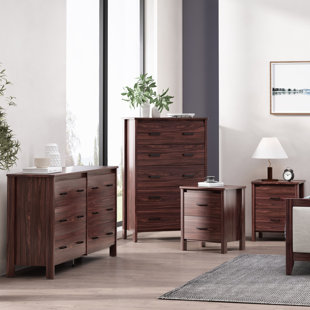 WADE LOGAN Gintautas Faux Wood 4 Piece Dresser And Nightstand Set