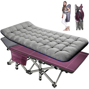 JTANGL 3 Styles, Portable Folding Cot, 5-Position Reclining Folding Chaise, 3 in 1 Folding Sofa Bed
