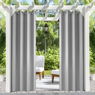 EIDER & IVORY™ Perforated Blackout Outdoor Grommet Single Curtain Panel