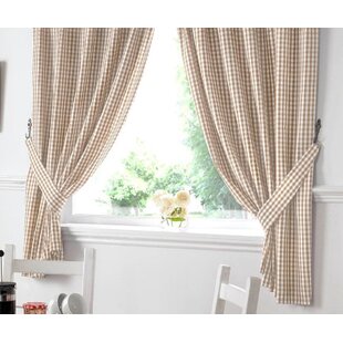 BRAMBLY COTTAGE Rosas Classic Gingham Kitchen Curtains (Set of 2)