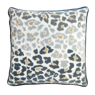 KEVIN O'BRIEN STUDIO Leopard Embroidered Square Pillow Cover & Insert
