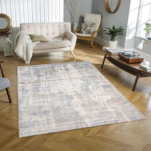 MDR TRADING INC. 18" X 18" Allure Hand Loomed Viscose Blue Gray Rug