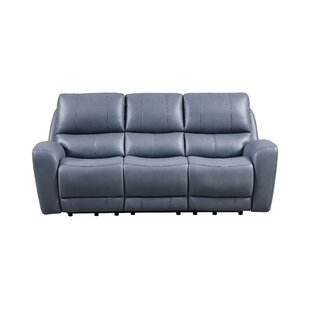 LEATHER LUSSO Jupiter Contemporary Top Grain Leather Power Recliner Sofa